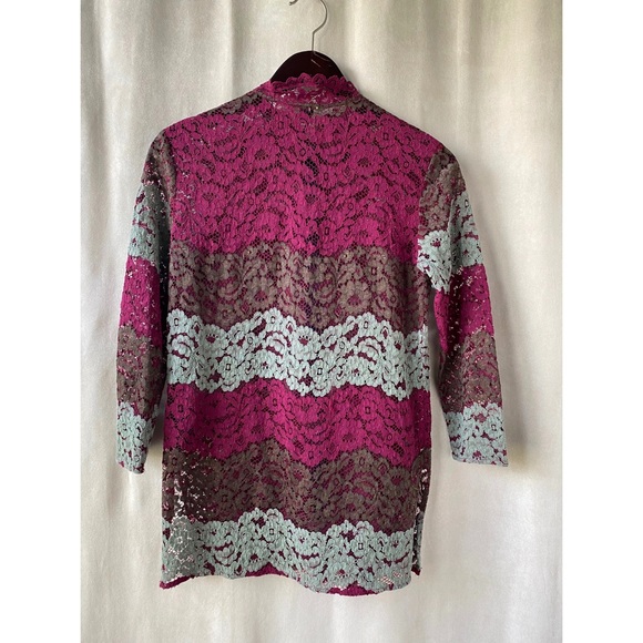 Topshop Boutique Lace 3/4 Sleeve Blouse - Picture 6 of 7